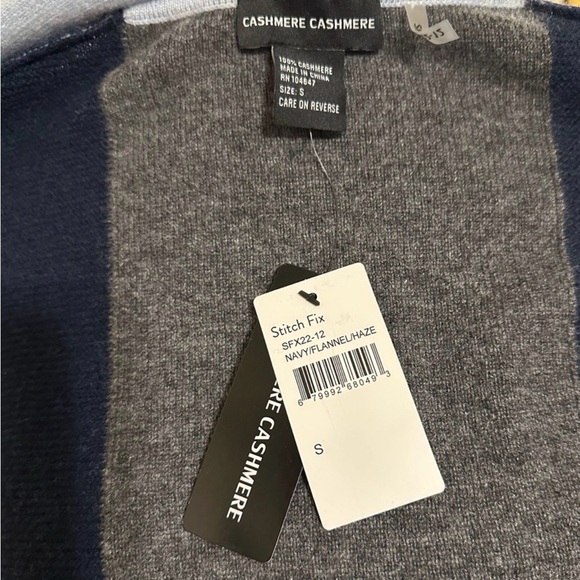 Cashmere Cashmere Blue Grey Colorblock Cardigan - Picture 7 of 9